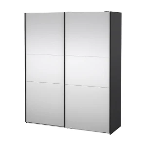 Como schuifdeurkast 2 deuren met spiegel 180x220cm mat grijs. Como schuifdeurkast 2 deuren met spiegel 180x220cm mat grijs.