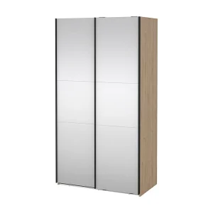 Como schuifdeurkast 2 deuren met spiegel 120x220cm eikdecor. Como schuifdeurkast 2 deuren met spiegel 120x220cm eikdecor.