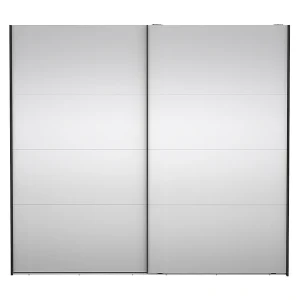 Catania schuifdeurkast 2 deuren met spiegel 245x220cm mat zwart.