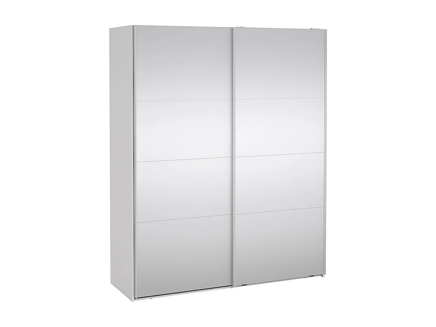 Catania schuifdeurkast 2 deuren met spiegel 180x220cm wit.