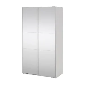 Como schuifdeurkast 2 deuren met spiegel 120x220cm wit. Como schuifdeurkast 2 deuren met spiegel 120x220cm wit.