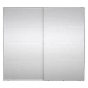 Catania schuifdeurkast 2 deuren met spiegel 245x220cm wit.