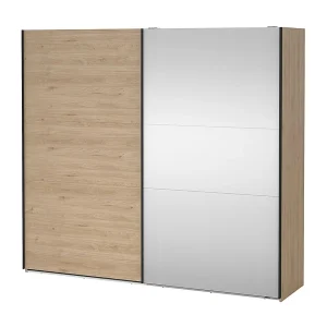 Como schuifdeurkast 2 deuren 245x220cm eikdecor. Como schuifdeurkast 2 deuren 245x220cm eikdecor.