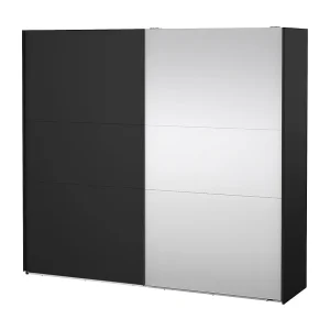 Como schuifdeurkast 2 deuren 245x220cm mat zwart. Como schuifdeurkast 2 deuren 245x220cm mat zwart.