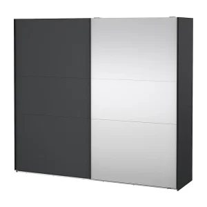 Como schuifdeurkast 2 deuren 245x220cm mat grijs. Como schuifdeurkast 2 deuren 245x220cm mat grijs.