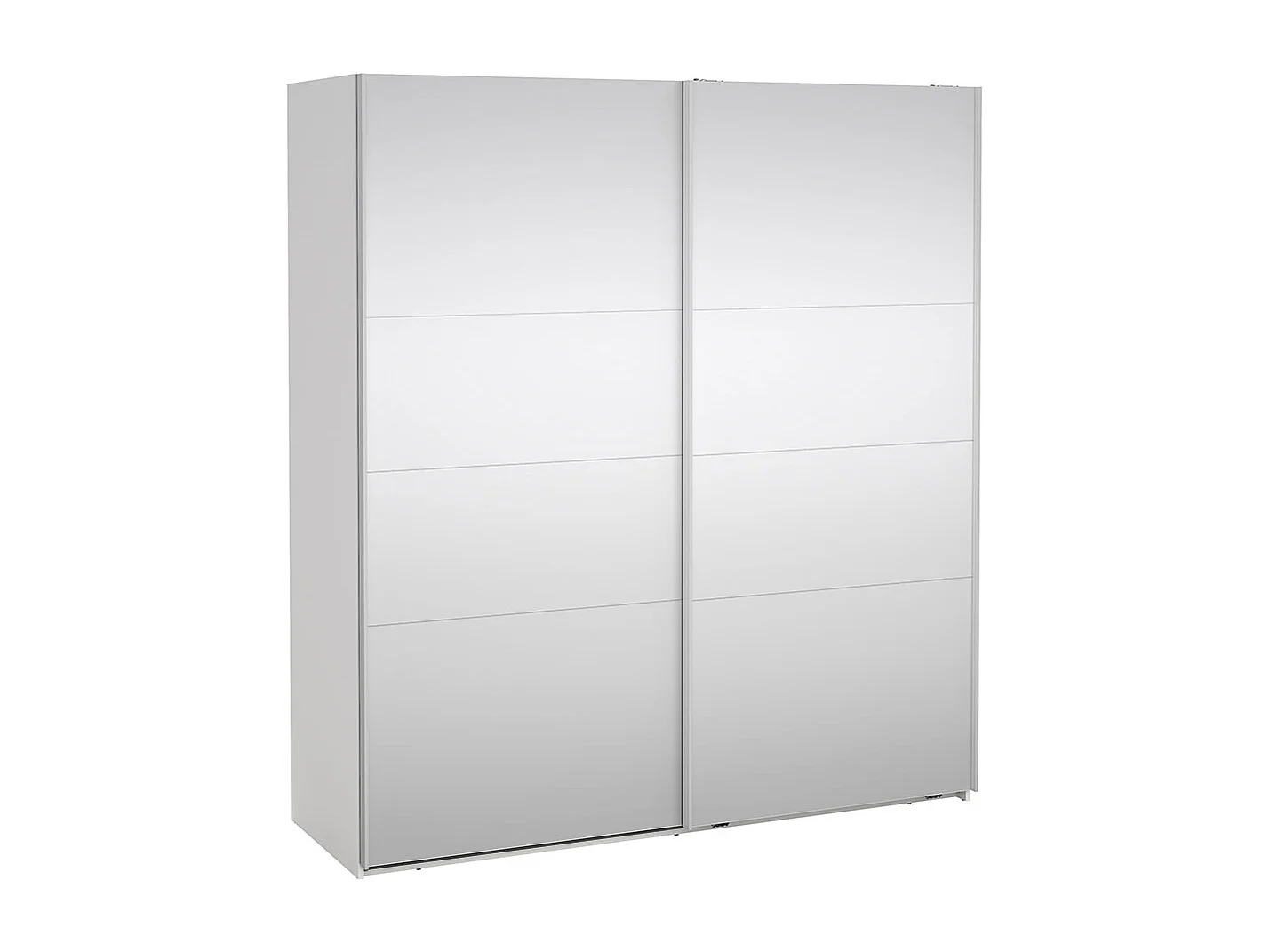 Catania schuifdeurkast 2 deuren met spiegel 180x200cm wit.