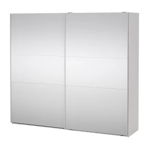 Como schuifdeurkast 2 deuren met spiegel 245x220cm wit. Como schuifdeurkast 2 deuren met spiegel 245x220cm wit.