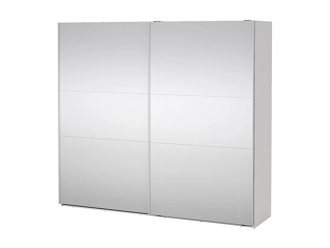 Como schuifdeurkast 2 deuren met spiegel 245x220cm wit.
