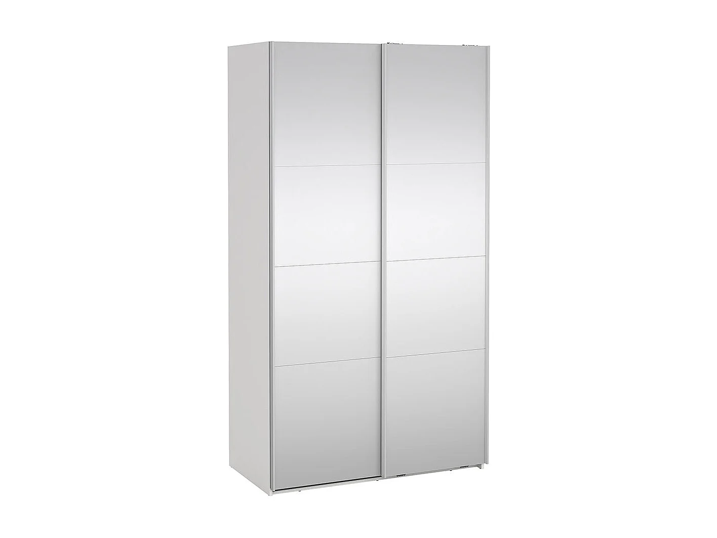 Catania schuifdeurkast 2 deuren met spiegel 120x220cm wit.
