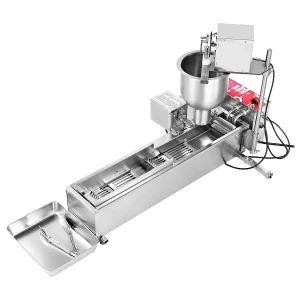 Commerciële Automatische Donutmaker SucceBuy, Elektrische Donutmaker met Één Rij, RVS Friteuse, Automatische Teller