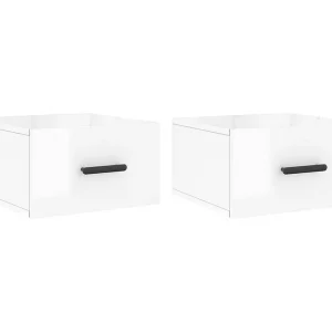 Cataula  Nachtkastjes 2 st wandgemonteerd 35x35x20 cm hoogglans wit
