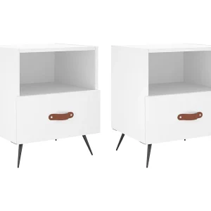 Cala  Nachtkastjes 2 st 40x35x47,5 cm bewerkt hout wit