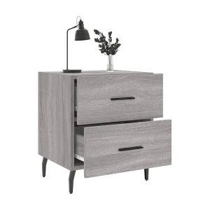 Brad John  Nachtkastjes 2 st 40x35x47,5 cm bewerkt hout grijs sonoma eiken