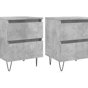 Charlie Cole Nachtkastjes 2 st 40x35x50 cm bewerkt hout betongrijs Charlie Cole Nachtkastjes 2 st 40x35x50 cm bewerkt hout betongrijs