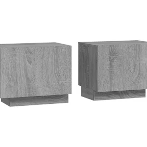 Cedar City  Nachtkastje 100x35x40 cm bewerkt hout grijs sonoma eikenkleurig