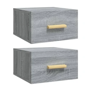 Cody Nachtkastjes 2 st wandgemonteerd 35x35x20 cm grijs sonoma eiken Cody Nachtkastjes 2 st wandgemonteerd 35x35x20 cm grijs sonoma eiken