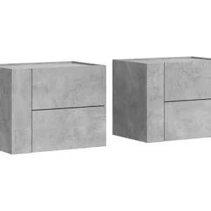 Dayton  Nachtkastjes 2 st wandgemonteerd 45x30x35 cm betongrijs