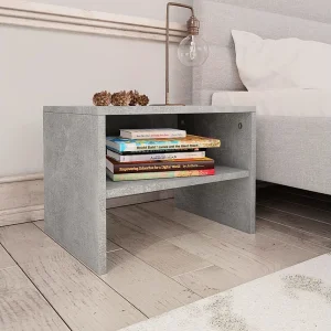 De Witt  Nachtkastjes 2 st 40x30x30 cm bewerkt hout betongrijs