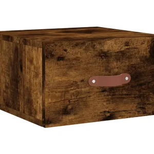Brackettville  Nachtkastje wandgemonteerd 35x35x20 cm gerookt eikenkleurig