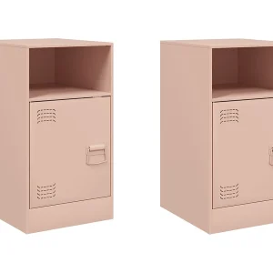 Chasity Nachtkastjes 2 st 34,5x39x62 cm staal roze Chasity Nachtkastjes 2 st 34,5x39x62 cm staal roze
