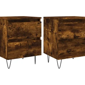 Charlie Cole Nachtkastjes 2 st 40x35x50 cm bewerkt hout gerookt eikenkleurig Charlie Cole Nachtkastjes 2 st 40x35x50 cm bewerkt hout gerookt eikenkleurig