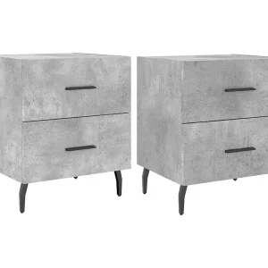 Brad John  Nachtkastjes 2 st 40x35x47,5 cm bewerkt hout betongrijs