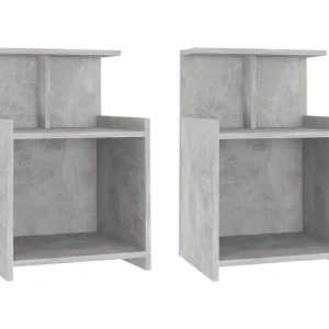 Chad  Nachtkastjes 2 st 40x35x60 cm bewerkt hout betongrijs