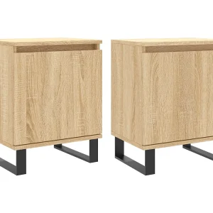 Cydor  Nachtkastjes 2 st 40x30x50 cm bewerkt hout sonoma eikenkleurig