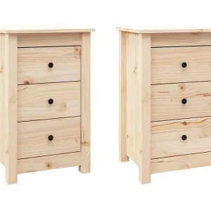 Cynor  Nachtkastjes 2 st 40x35x61,5 cm massief grenenhout