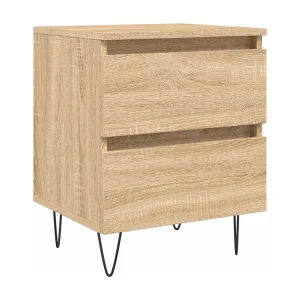 Charlie Cole Nachtkastje 40x35x50 cm bewerkt hout sonoma eikenkleurig Charlie Cole Nachtkastje 40x35x50 cm bewerkt hout sonoma eikenkleurig