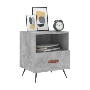 Cala  Nachtkastjes 2 st 40x35x47,5 cm bewerkt hout betongrijs