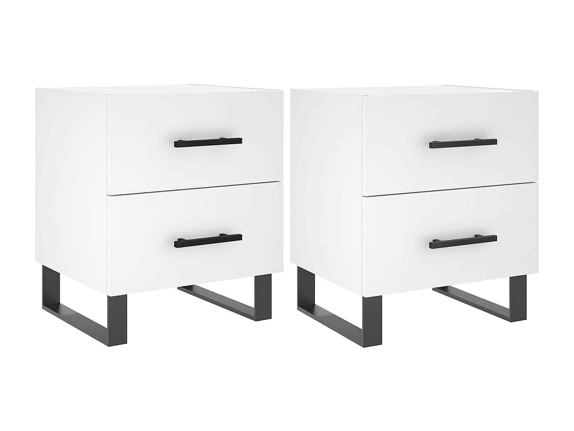 Cennet Nachtkastjes 2 st 40x35x47,5 cm bewerkt hout wit