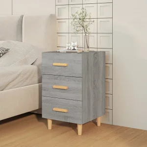 Cash  Nachtkastje 40x40x66 cm bewerkt hout grijs sonoma eikenkleurig