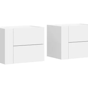 Dayton  Nachtkastjes 2 st wandgemonteerd 45x30x35 cm wit