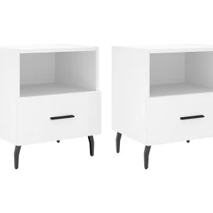 Conflans-Sainte-Honorine  Nachtkastjes 2 st 40x35x47,5 cm bewerkt hout wit
