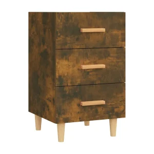 Cash  Nachtkastje 40x40x66 cm bewerkt hout gerookt eikenkleurig