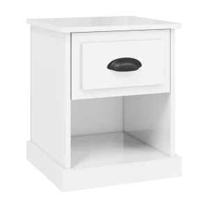 Cicero  Nachtkastje 39x39x47,5 cm bewerkt hout hoogglans wit