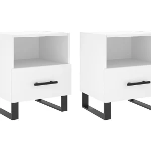 Bruni Nachtkastjes 2 st 40x35x47,5 cm bewerkt hout wit Bruni Nachtkastjes 2 st 40x35x47,5 cm bewerkt hout wit