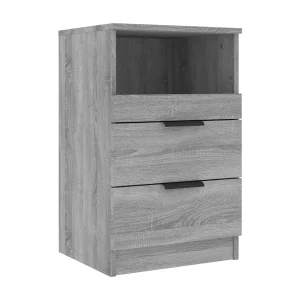 Damien  Nachtkastje bewerkt hout grijs sonoma eikenkleurig