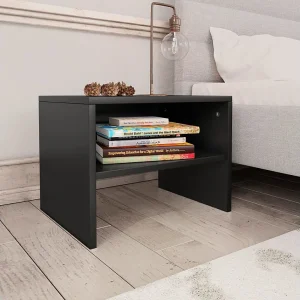 De Witt  Nachtkastjes 2 st 40x30x30 cm bewerkt hout zwart