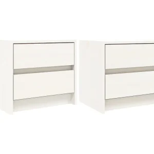 Claire-Françoise-Louise  Nachtkastjes 2 st 40x31x35,5 cm massief grenenhout wit