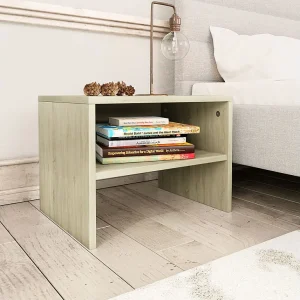 De Witt  Nachtkastjes 2 st 40x30x30 cm bewerkt hout sonoma eikenkleurig