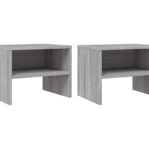De Witt  Nachtkastjes 2 st 40x30x30 cm bewerkt hout grijs sonoma eiken