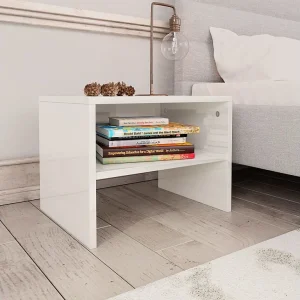 De Witt  Nachtkastjes 2 st 40x30x30 cm bewerkt hout hoogglans wit