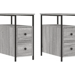 Chase City Nachtkastjes 2 st 30x60x60 cm bewerkt hout grijs sonoma eiken Chase City Nachtkastjes 2 st 30x60x60 cm bewerkt hout grijs sonoma eiken