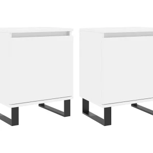 Cydor  Nachtkastjes 2 st 40x30x50 cm bewerkt hout wit