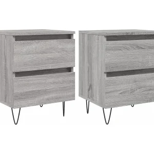Charlie Cole Nachtkastjes 2 st 40x35x50 cm bewerkt hout grijs sonoma eiken Charlie Cole Nachtkastjes 2 st 40x35x50 cm bewerkt hout grijs sonoma eiken