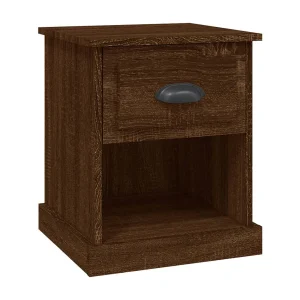 Cicero  Nachtkastje 39x39x47,5 cm bewerkt hout bruin eikenkleur