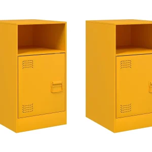 Chasity Nachtkastjes 2 st 34,5x39x62 cm staal mosterdgeel Chasity Nachtkastjes 2 st 34,5x39x62 cm staal mosterdgeel
