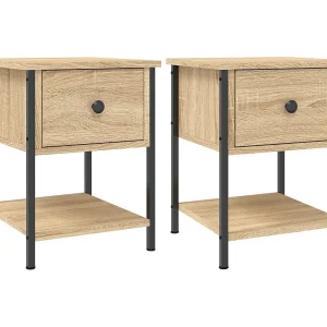 Buffalo  Nachtkastjes 2 st 34×35,5×45 cm sonoma eikenkleurig